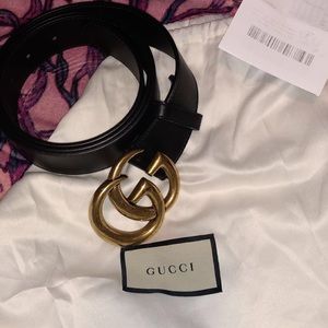 Gucci Leather Belt with Double G Buckle